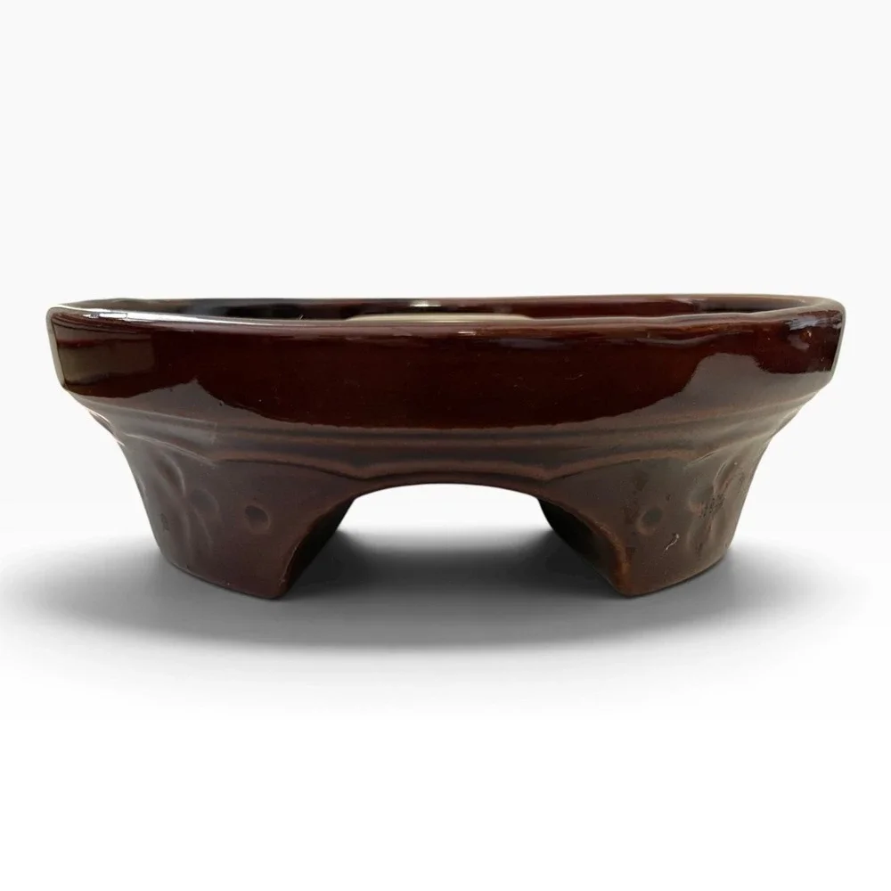 Vintage Marcrest Brown Glazed Ceramic Egg Baker Dish Individual Servings Pudding